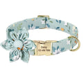 Persoalized Dog Collar Flower Printed Nylon Dog ID Collars Free Engraved Nameplate For Small Medium Large Dogs Chihuahua Pug