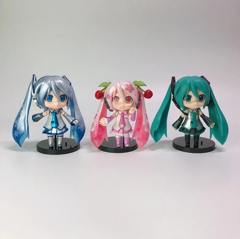 Anime Hatsune Miku Action Figures Set Mini Q Version Character PVC Model Table Decorations Ornaments Collectible Toys Gifts
