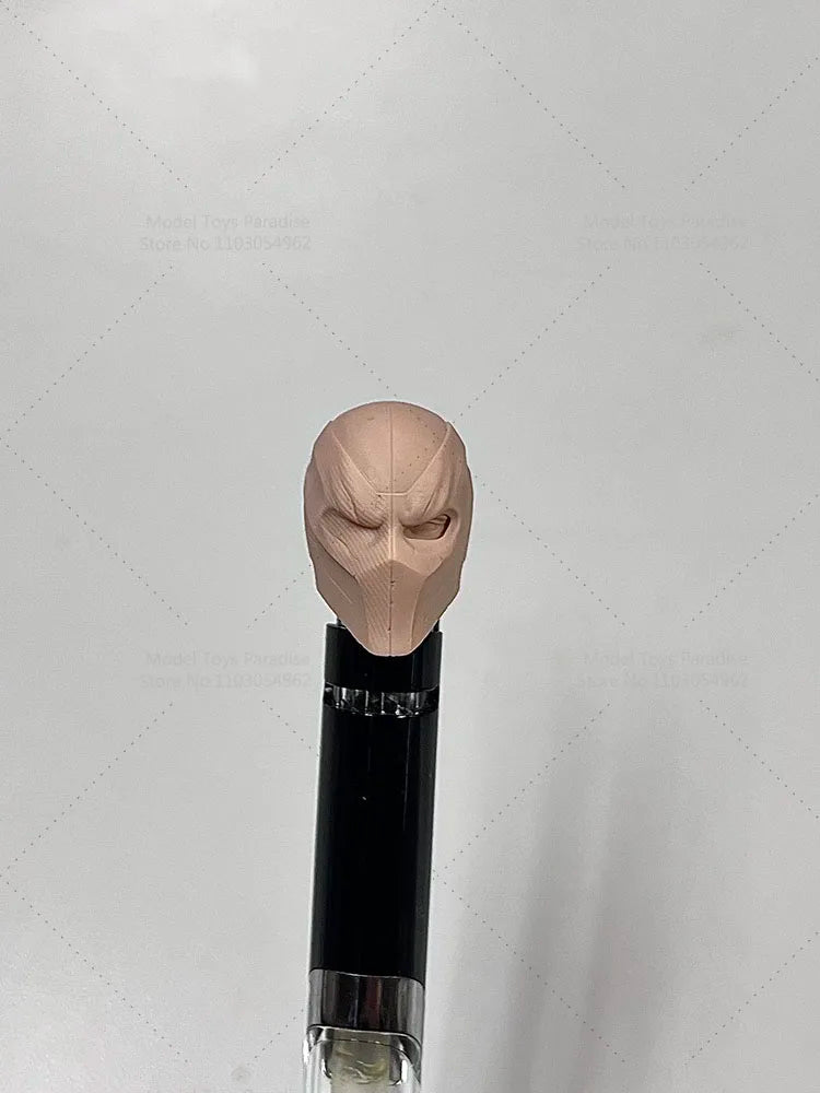 Unbemalter DIY 1/12 Men Soldier Anime Deathstroke White Model Head Antihero Wilson Head Sculpt passend für 6-Zoll-Actionfigurenkörper