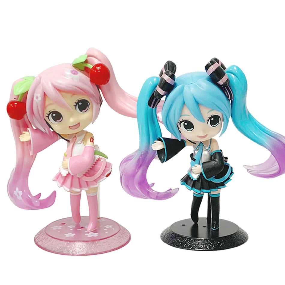 Anime Hatsune Miku Doll Model Cartoon Cute Kawaii Toys PVC Model Action Figures Car Dashboard Decoration Holiday Gift