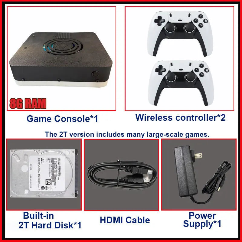 Super Console X3 Plug and Play on TV I3-3110M Game Console 2T HDD 70000+Games For Wii PS2 N64 PSP GameCube N64 Wireless handle
