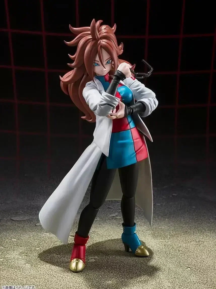 In Stock 100% Original Bandai SH Figuarts SHF Android 21 Lab Coat Action Figures Model Toys Anime Figure No.21 NO 21 Figuar