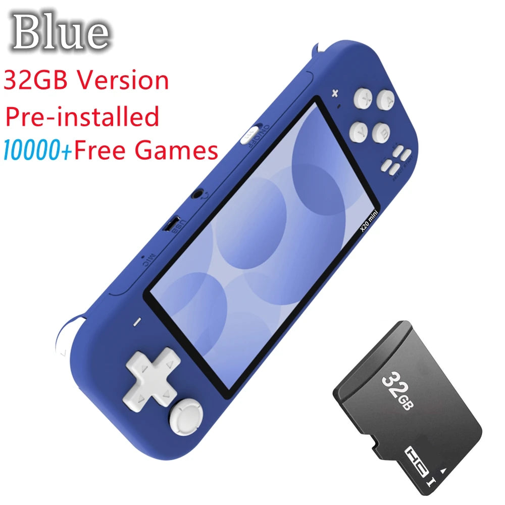 X20 mini 4,3 inch IPS bildschirm Handheld Tragbare Spielkonsole 32GB 8GB 5000 spiele für 8/16/32 bit Arcade Video spiele kind geschenk