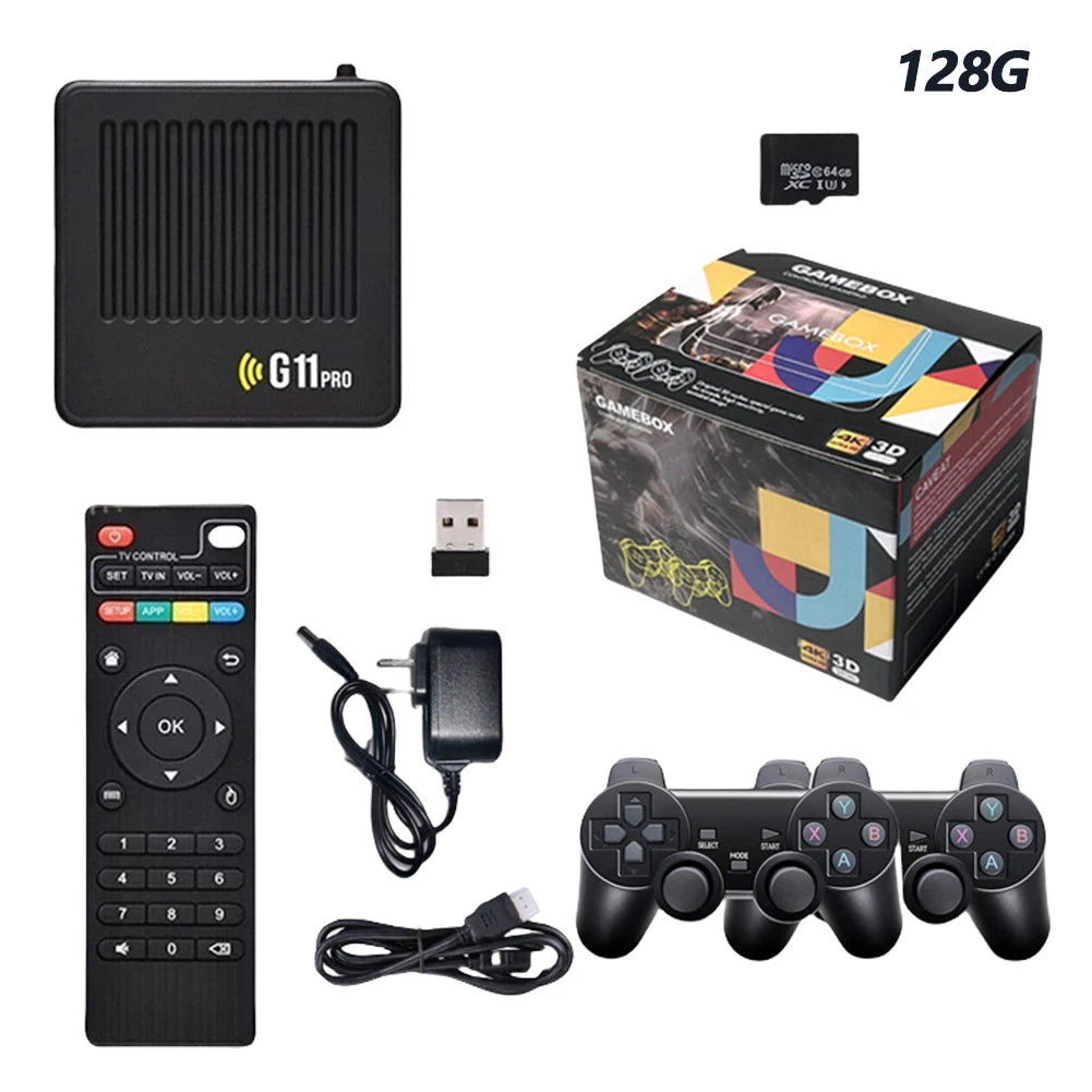 G11 Pro Retro Home Console Built in 10000+ Retro Games Plug and Play 4K HDMI-Compatible Output with 2.4G Wireless Dual Gamepad