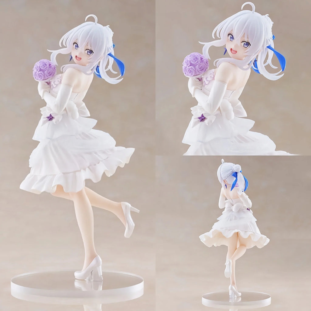Anime Figure Statue Model Wedding Dress Dress Elaina Standing Scene PVC Desktop Toy Decoration