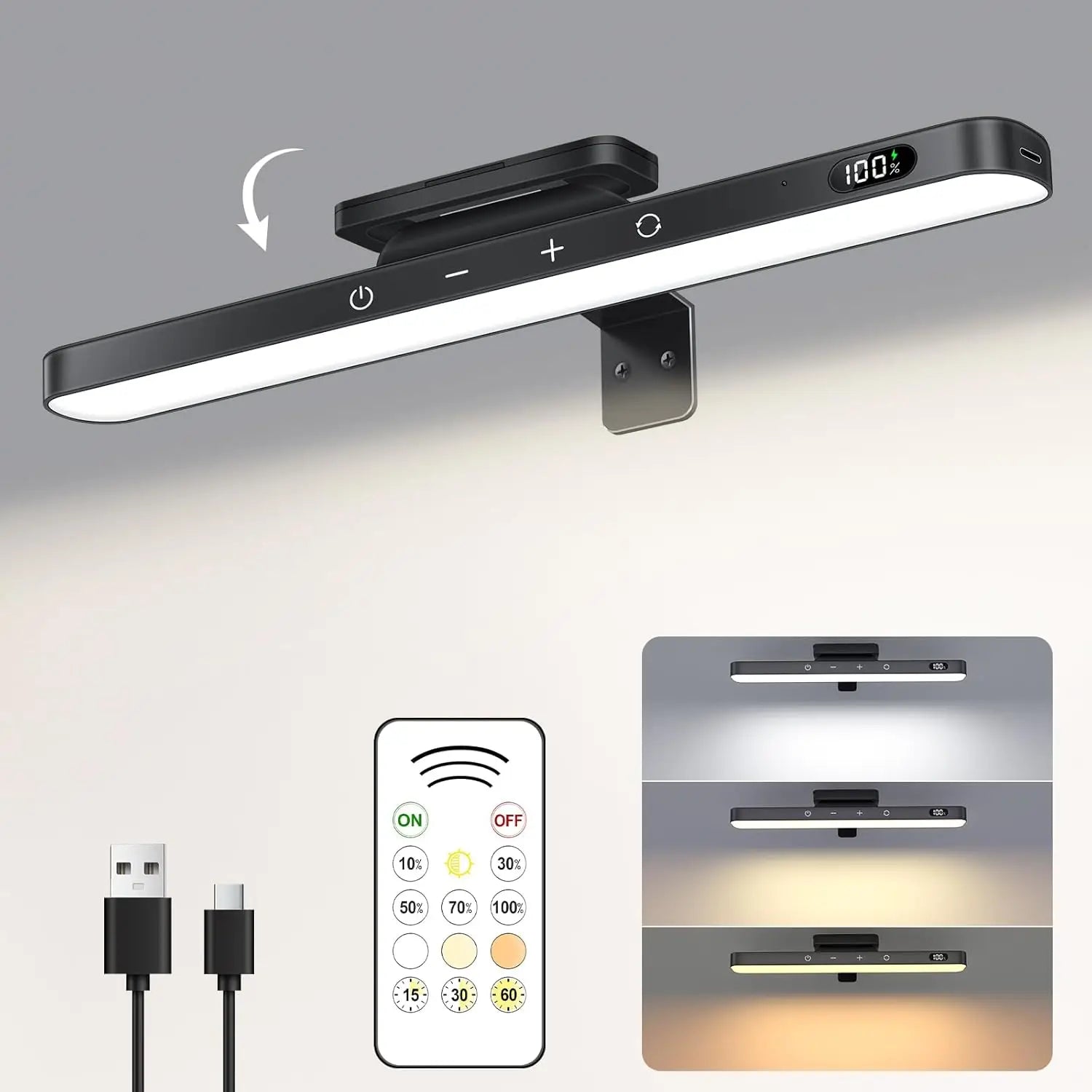 WILLED Touch Table Lamp Magnetic Desk Lamp Bulit-in 2500mAh Battery for Reading Cabinet Mirror Bedside Rechargeable Night Lights