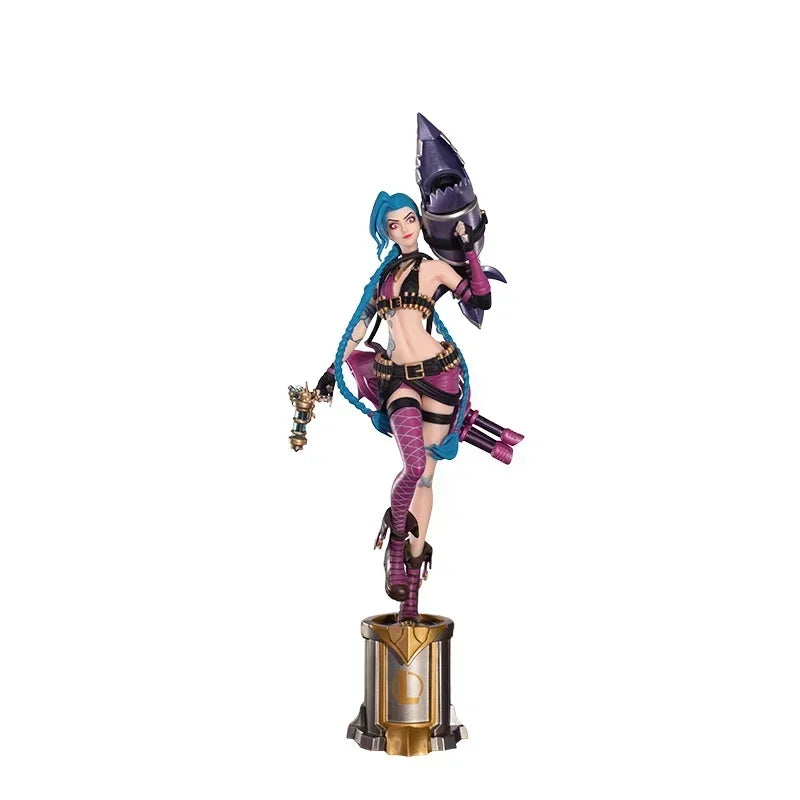 Оригинална фигурка на League of Legends Jinx, Arcane 2, аниме фигурки, игра, периферия, декорация за бюро, украшение, детски подарък, 3D играчка с писалка