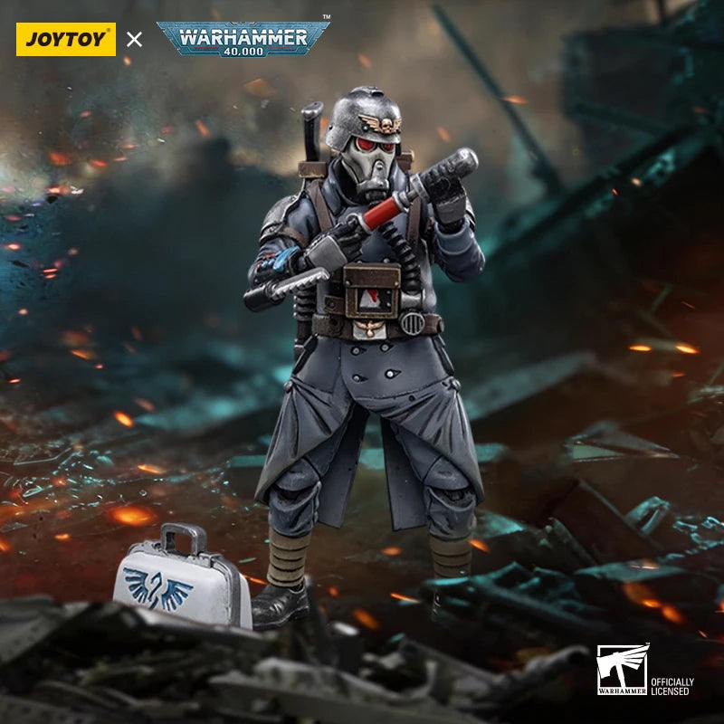 JOYTOY Warhammer 40K action figure 1/18 Astra Militarum Death Korps of Krieg Veteran Squad Guardsman Medic figures Toys