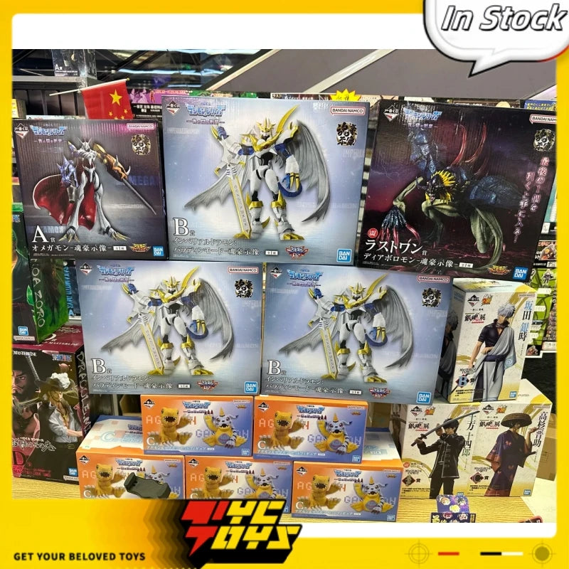 TYCTOYS Genuine BANDAI Ichiban Digimon Light and Dark Omegamon Agumon Gabumon Anime Character Model Toys Ornament Gifts