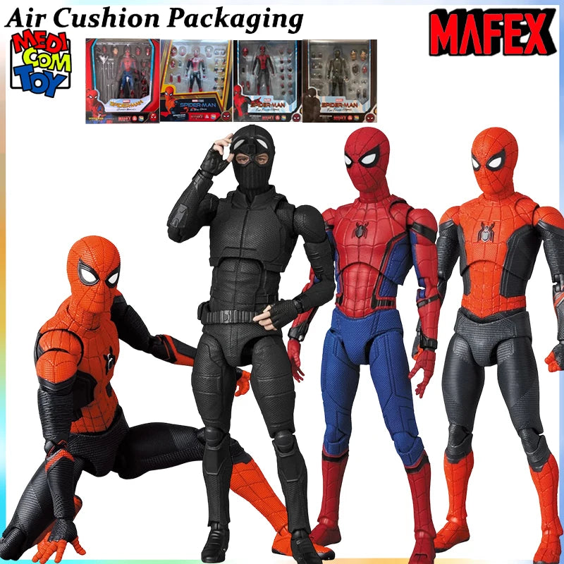 MEDICOM TOY Genuine MAFEX Series Spider-Man Upgrade The Battle Suit Peter Parker Ver.1.5 Superhero Action Figures Model Toys