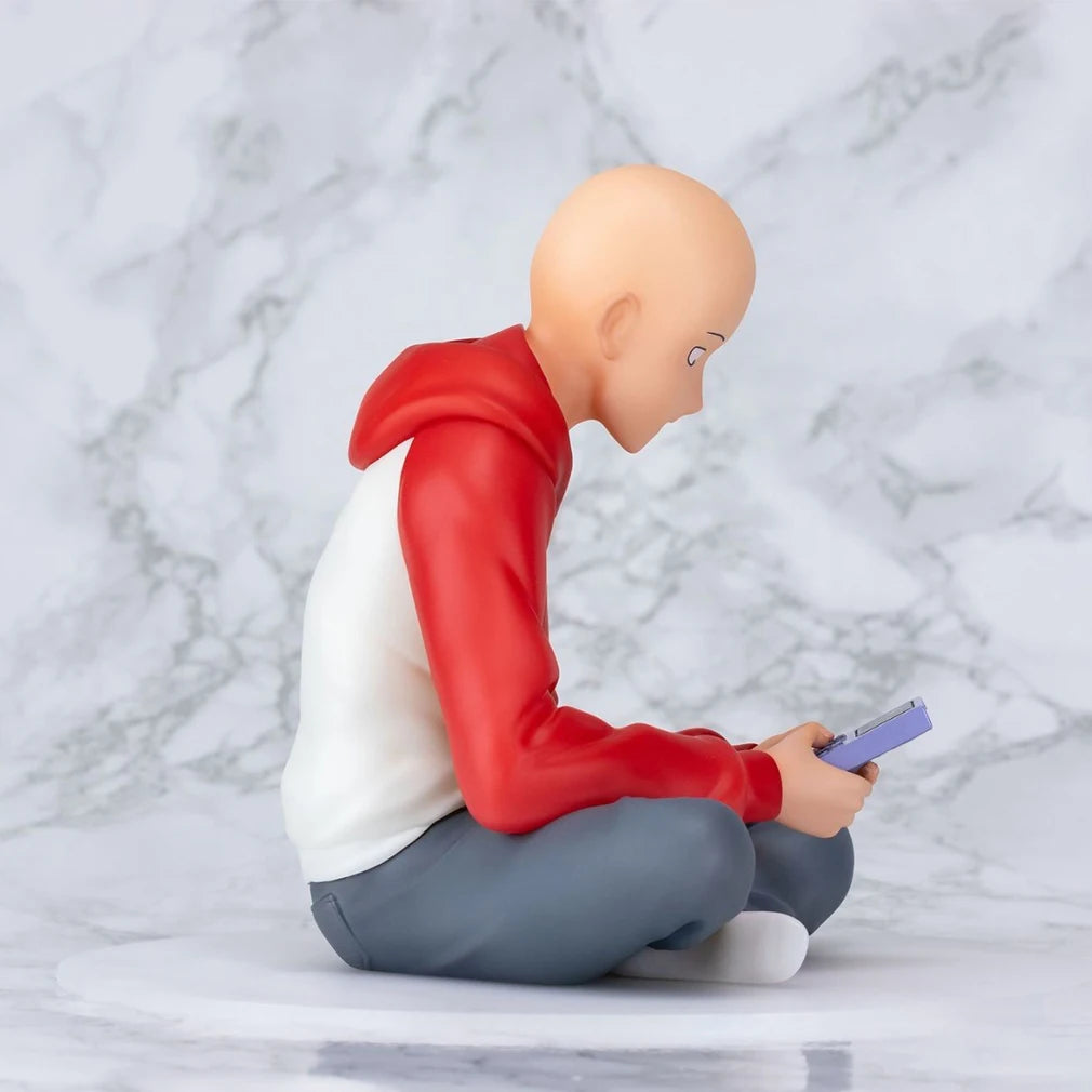 Anime figures Saitama saitama statue figure sitting pose pvc model saitama action figure noodle stopper ornaments birthday gifts