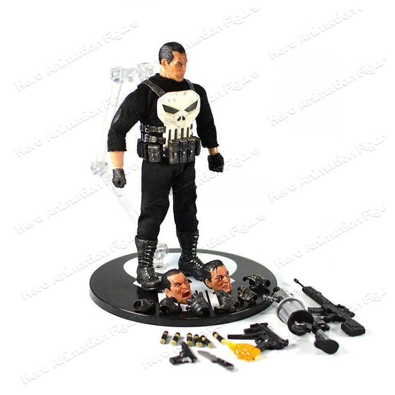 In Stock Marvel 1/12 Mezco Ant Punisher Sdcc Boo Bu Movable 6 Inch Figure Model White Punishment Uncle Skeleton Carving Toy
