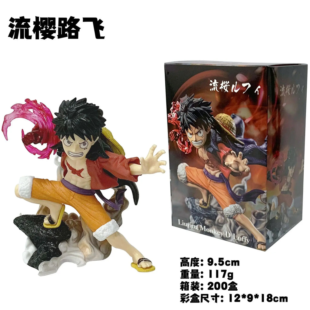 10 cm große One Piece Luffy-Figur, Monkey D. Luffy, Flowing Cherry, Actionfigur, PVC, Anime-Sammlerstück, Modellpuppe, Spielzeug, Kindergeburtstagsgeschenk
