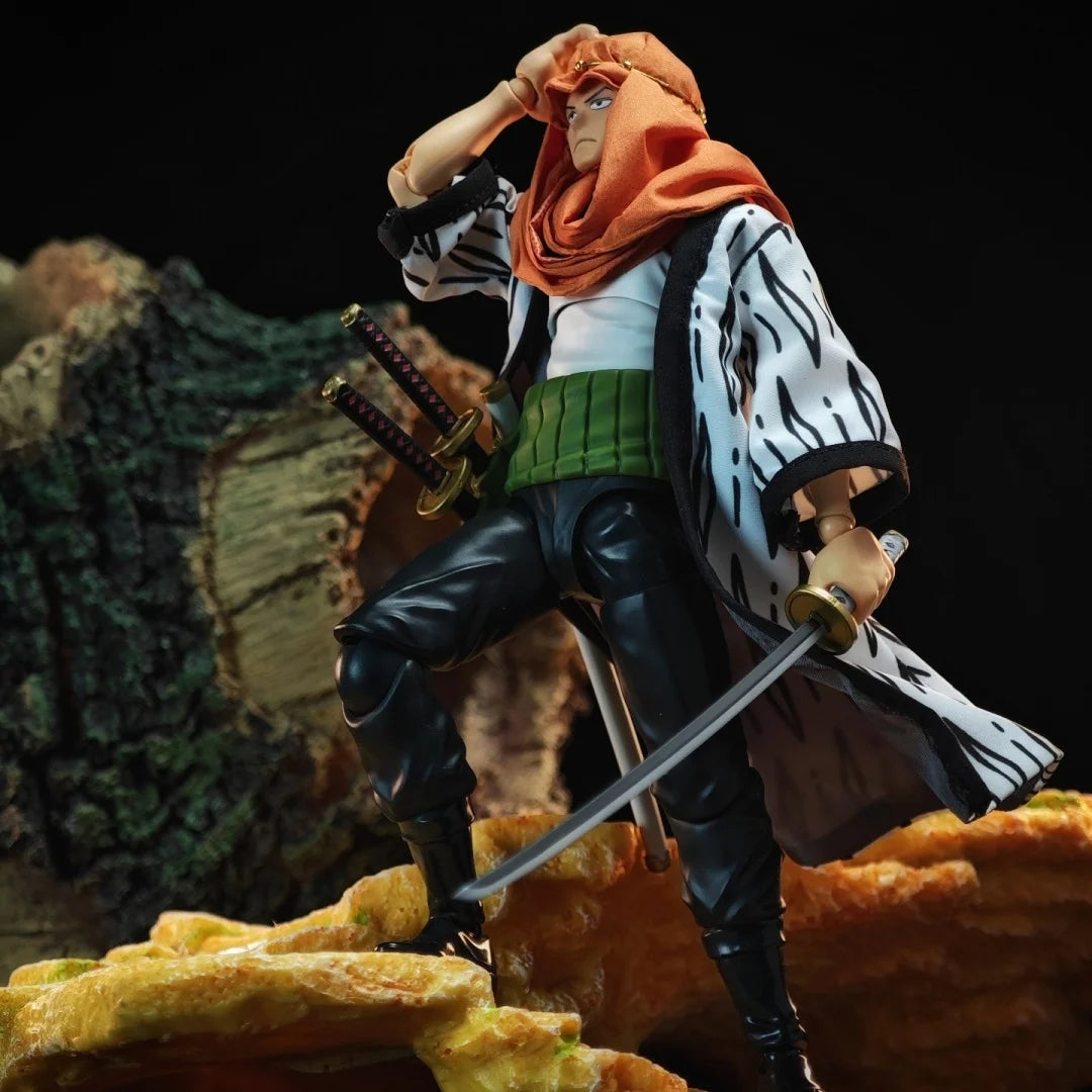 Едно парче SHF Аниме НОВО Ръчно изработено Roronoa Zoro шал от Alabasta, ШАПКА, палто, вградено от желязна тел, подходящо за играчки 1/12