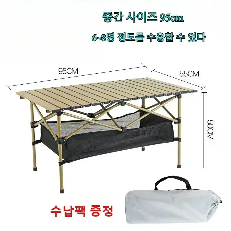 Tourist Folding Long Table Outdoor Picnic Desk Beach Leisure Desks Camping Barbecue Folding Tabl Portable Storage Egg Roll Table
