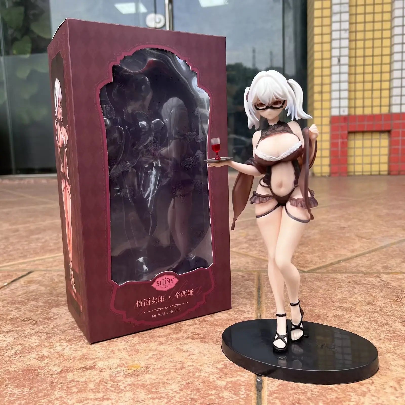 Cynthia 1/6 Scale 27cm Wine Waiter Girl PVC Action Figure Collectible Model Toy for Girls Chinese Anime Complete Figure