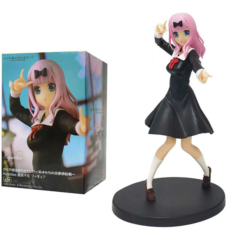 18cm Anime Figure Love is War Fujiwara Chika Shinomiya Kaguya Kawaii Girl  Action Figure Collectible Model Doll Toy Gift