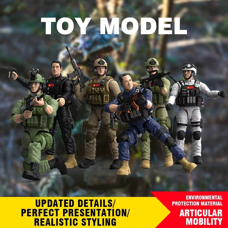 1:9 Soldier Model Toy 15 Joints Movable Free Action Figure Blind Box Decoration Boy Military War PVC Doll Children's Gift Xmas