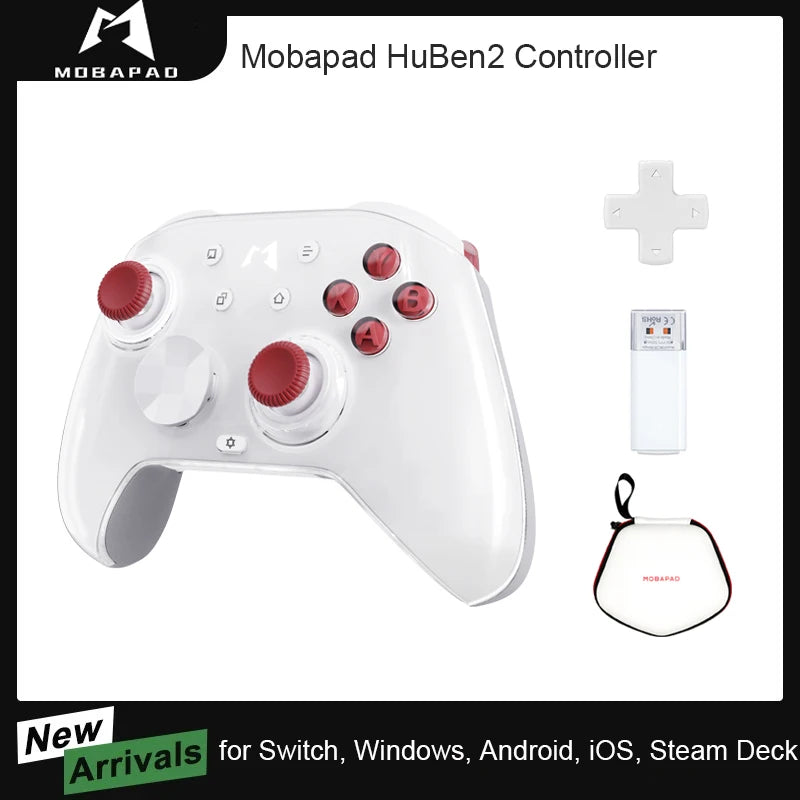 MOBAPAD HuBen2 Mechanical Controller for Nintendo Switch1/2 Wireless PC Gamepad for Android iOS Steam Windows 10/11 Joysticks