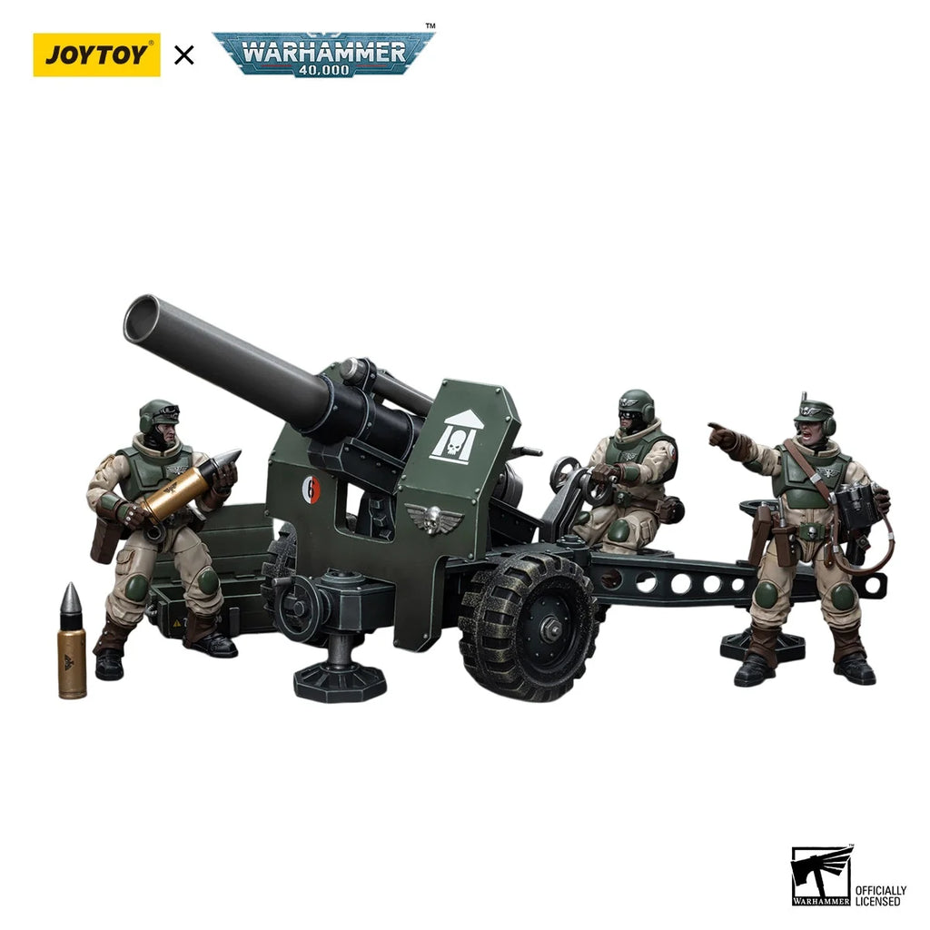 JOYTOY Warhammer 40000/40k Astra Militarum Ordnance Team with Bombast Field Gun Action Figure Doll Model Gift Decoration