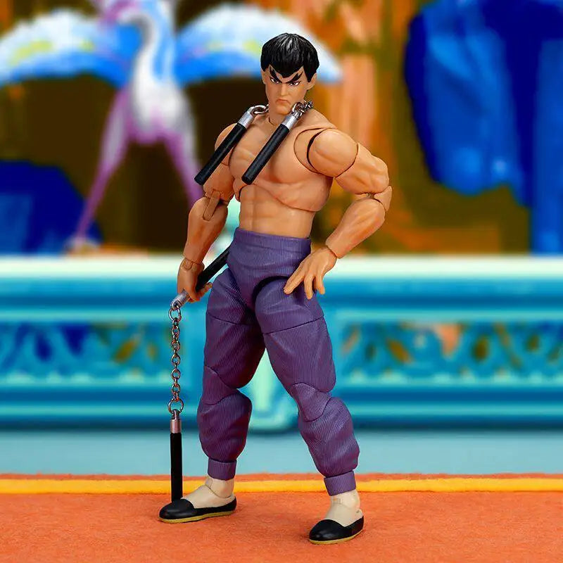 JADA Street Fighter II 6-inch Anime Action Figure Chun Li Fei Long Ryu Ken 1/12 Doll Model Toys Collect Ornaments