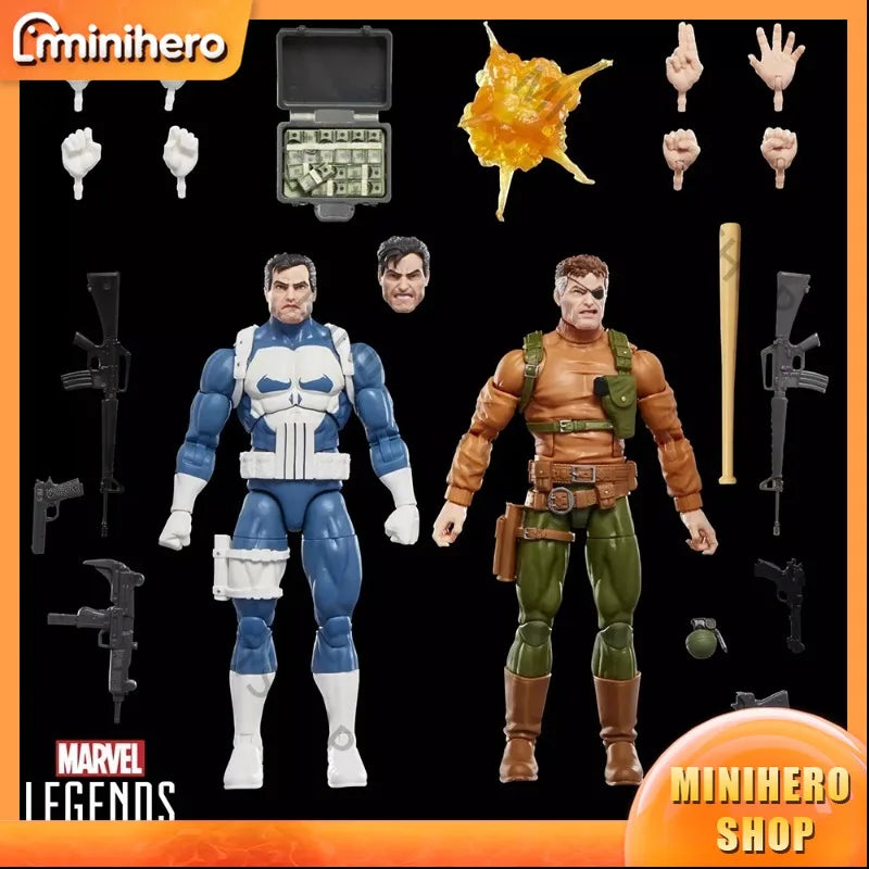 In Stock Hasbro Marvel Legends Gamerverse Collection Punisher & Nick Fury 2 Pack 15 cm Anime Style Action Figures Toy Set