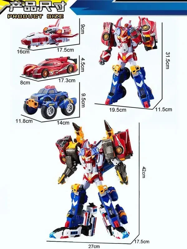 Tobot V Galaxy Detectives Master V Ultimate 6 IN 1 Combiner Robot Toy Car Plane Action Figure ABS 39CM Transformation Model Gift