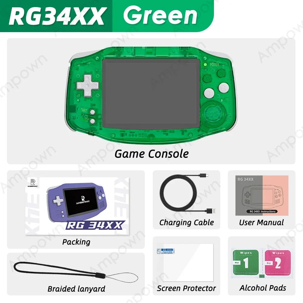 ANBERNIC RG34XX Retro Handheld Game Console 3.4''IPS Screen Linux System HDMI Output Classic Remake Game Player Sentimental Gift