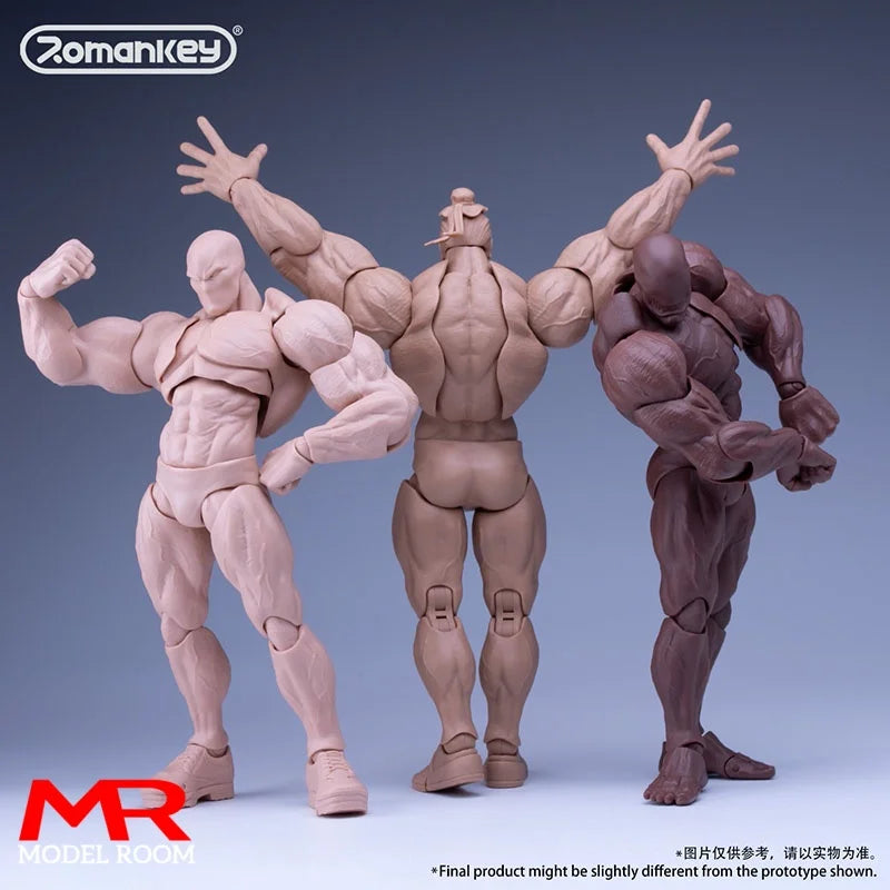 Romankey UMS003 1/12 Big Guy Super Flexible Joint Body 18cm Strong Muscle Male Soldier Action Figure Body Dolls for Collection