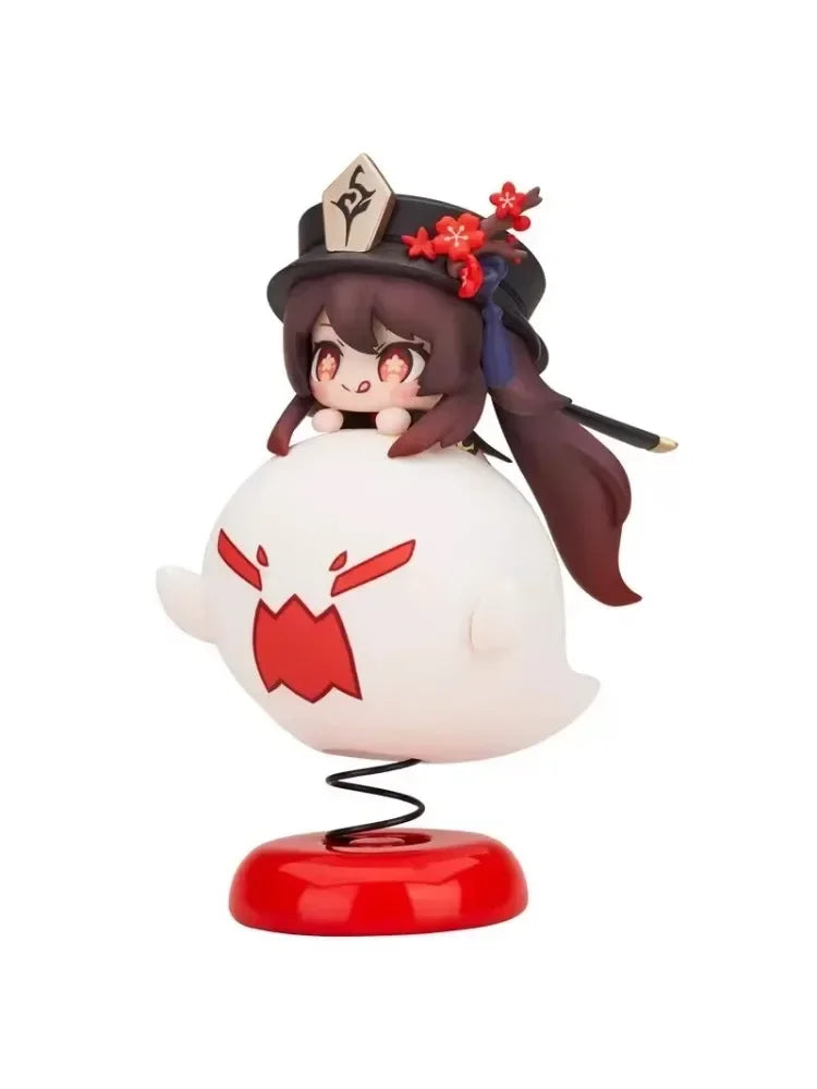 10 cm große Genshin Impact Hu Tao Actionfigur, Cartoon-PVC-Mädchen, Modell Q Edition, niedliche Dekoration, Sammlerstück, Schreibtischdekoration, Geschenk, Spielzeug