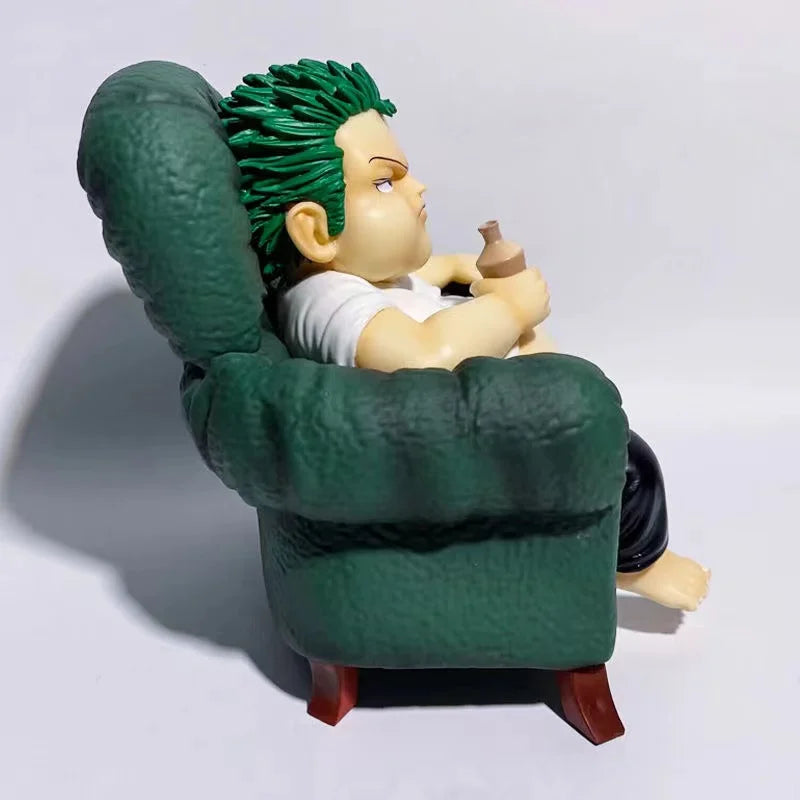 14CM Аниме One Piece Luffy Zoro Sanji Анимационна фигурка Диван Пиене Дебела къща Серия Играчки Подарък