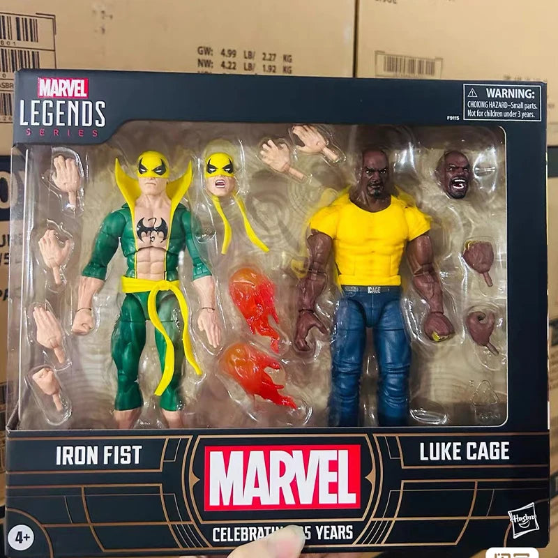 Original Comic version Marvel Legends 85th Anniversary Iron Fist And Luke Cage 1/12 Anime Figure Figurine Retro Collectible Mode