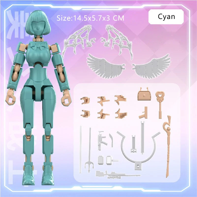 3D Printed Mannequin Dummy Magical Beauty Girl Action Figure  Multi-Jointed Movable Shapeshift Robot Ornament  For Kids Adult