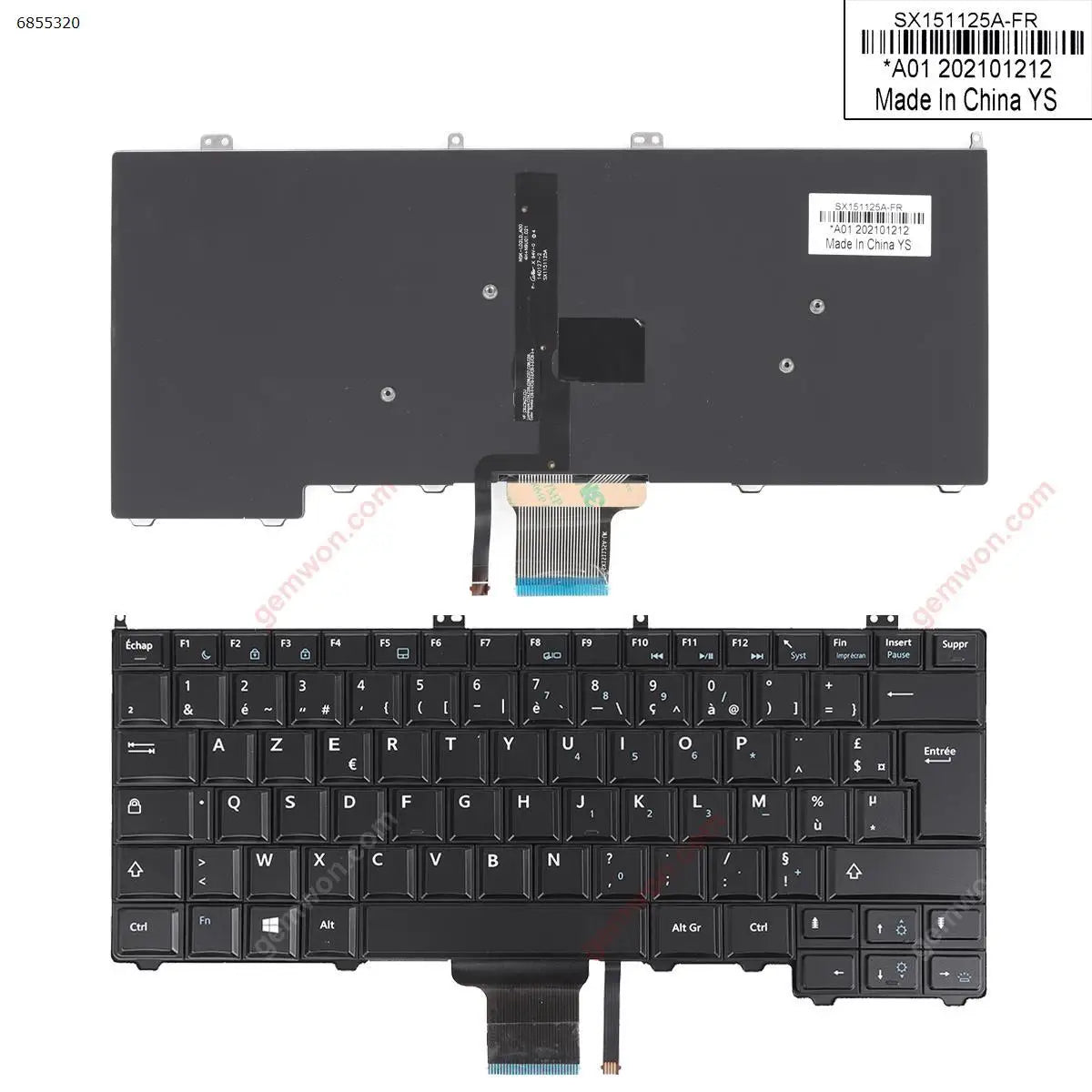 FR Laptop Keyboard for DELL Latitude E7440 E7420 E7240 Black with Backlit