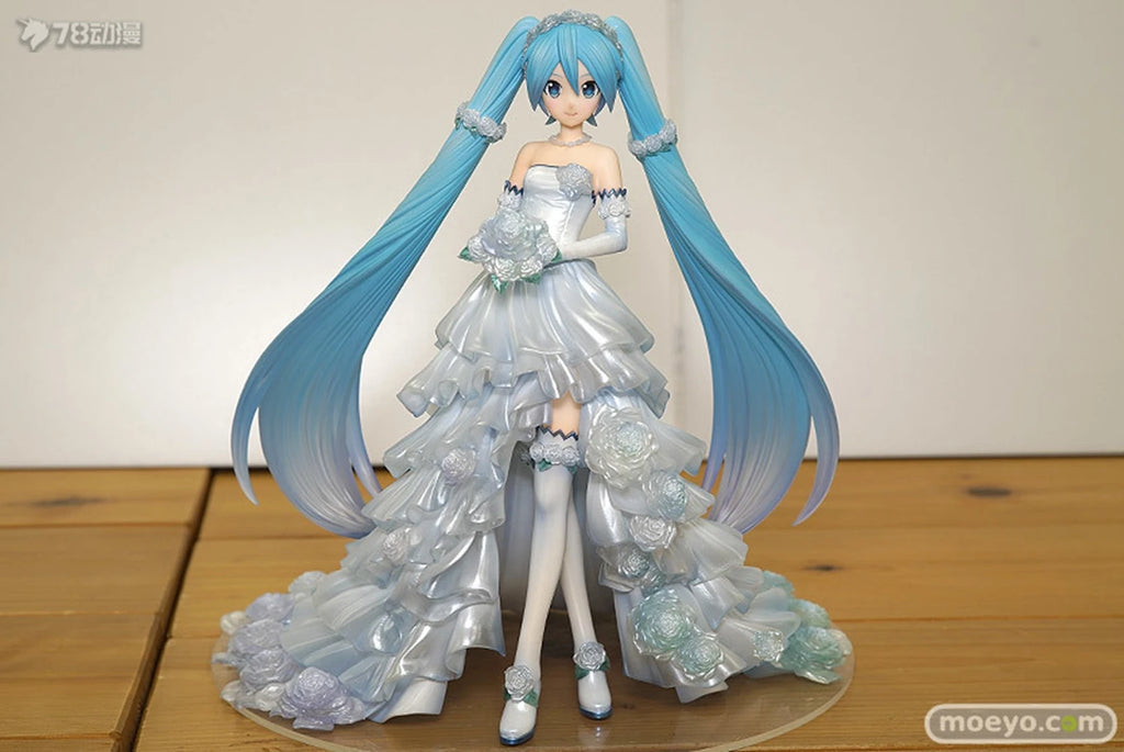 20CM Anime Hatsune Miku Figure 1/7 Wedding Dress Ver Flower Wedding Model Toy Gift Collection Action Figure PVC