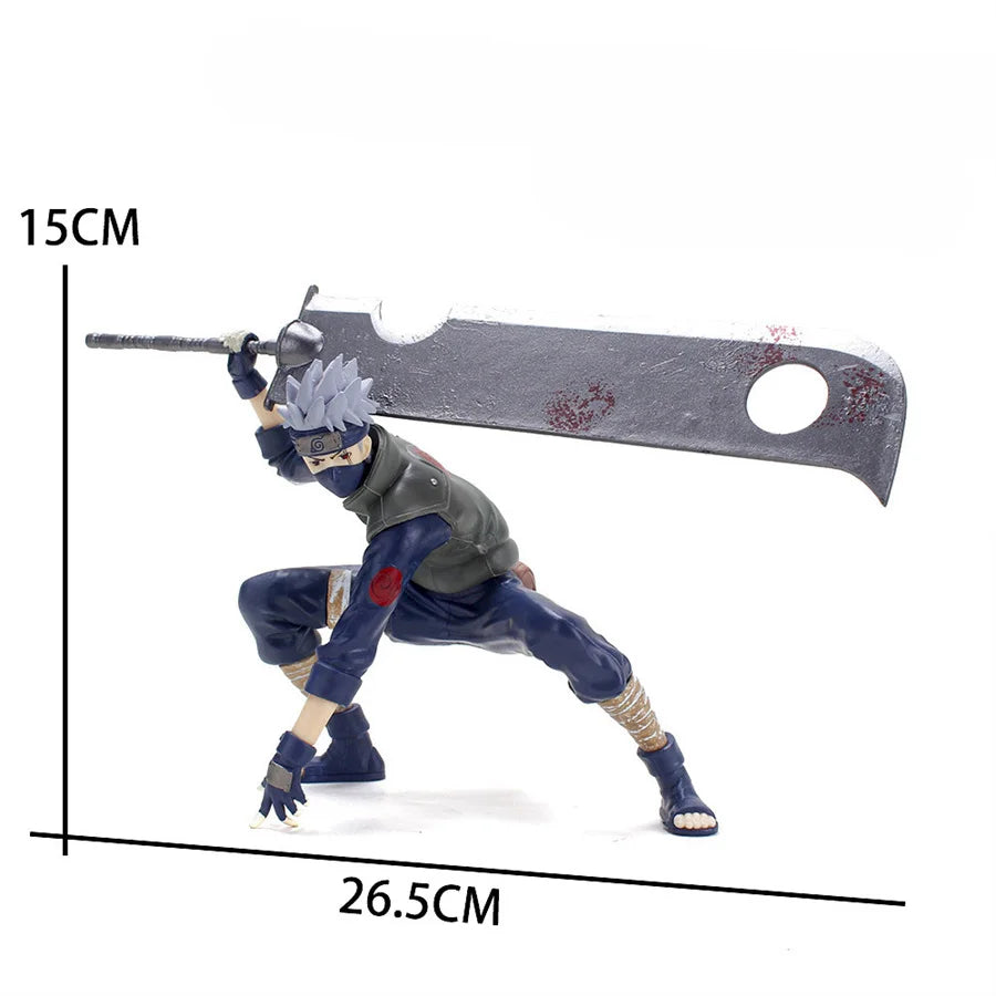 19cm Hot Cartoon Naruto Anime Figure Hatake Kakashi Action Figure Dark Ninja Kakashi Figurine PVC Collection Model Doll Toys