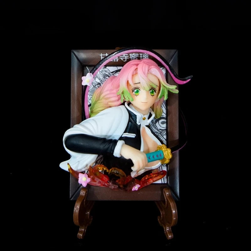 Demon Slayer Actionfigur Kanroji Mitsuri Rengoku Kyoujurou Kreativität Fotorahmen Kühlschrankmagnet Ornament 10 cm
