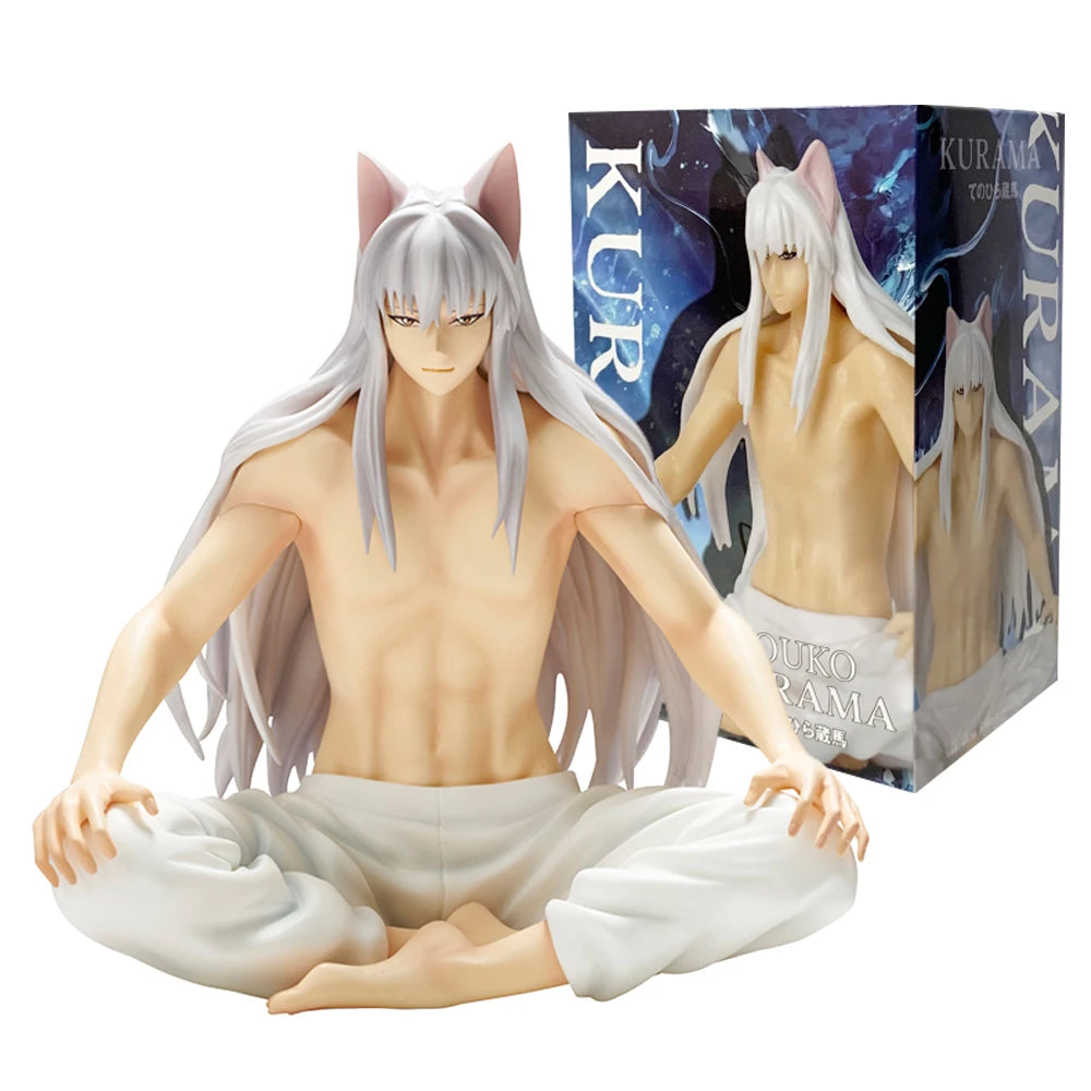 10CM Anime Yu Yu Hakusho Youko Kurama Figure Kurama Sitting posture Noodle Stopper Figure Model Toy Doll Aciton Figure