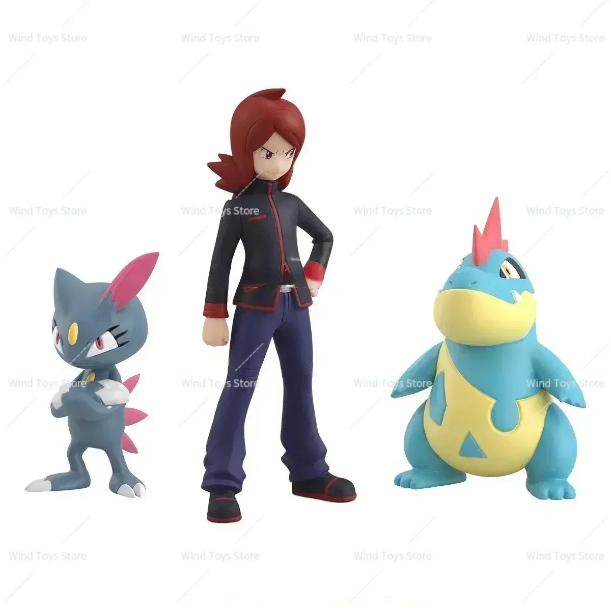 Bandai Original Scale World POKEMON Johto Region Kotone Bayleef Silver Croconaw Morty Celebi Anime Figures Toys for Kids Gift