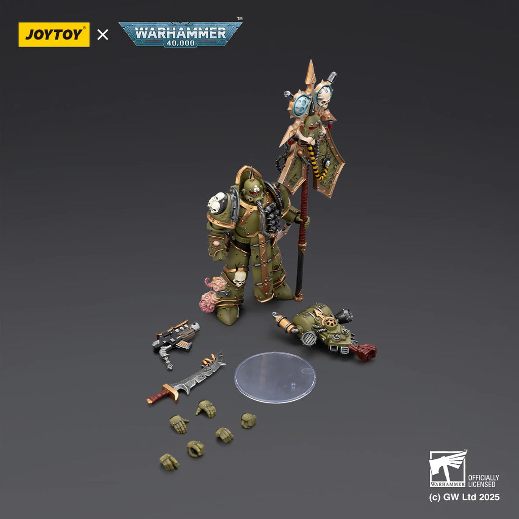 JOYTOY Warhammer40K Action Figure Death Guard Blightlord Terminator Plague Marine Icon Bearer Anime Figurine Joint Movable Model