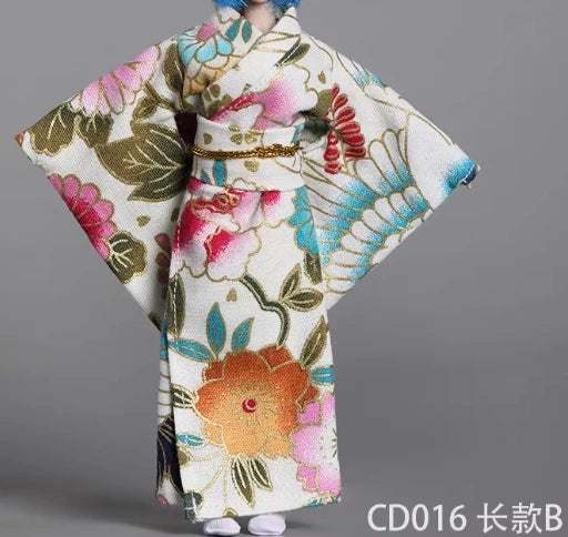 1/12 Scale Female Soldier Short Japanese Printing Kimono Dress Clothes Model for 12" Tbleague Phicen Body Accessories