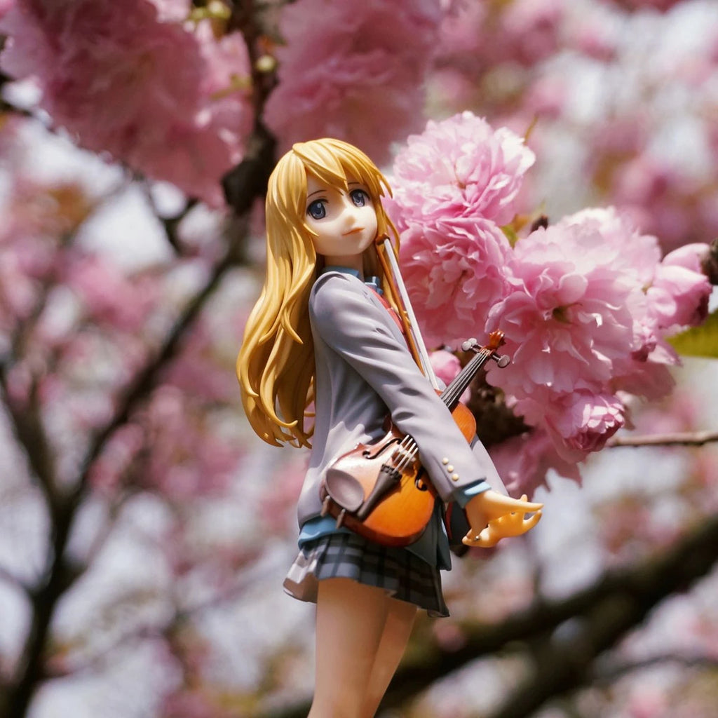 21cm Anime Your Lie in April Miyazono Kaori Painted PVC Figure Collectible Model Toy Kawaii Girl Figure Female Action Figure
