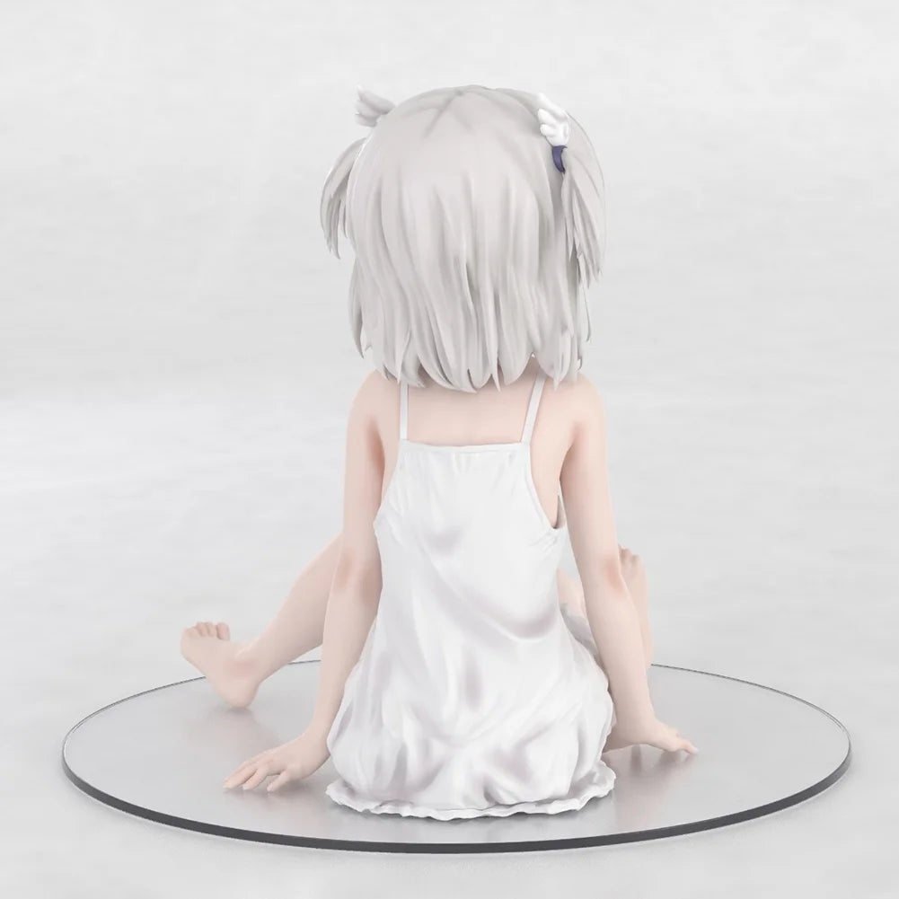 Anime Makoto Shiroikone Figure Sitting pose adult Kawaii cute Action Figure Peripheral Collectible Model car Decoration toy Gift