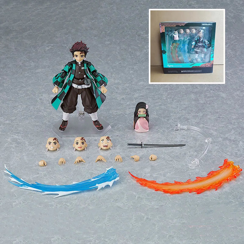 17cm Figma Demon Slayer Figure Kimetsu No Yaiba Rengoku Kyoujurou 553 Tanjirou 498 Kamado Nezuko Kamado 508 Agatsuma Zenitsu 522