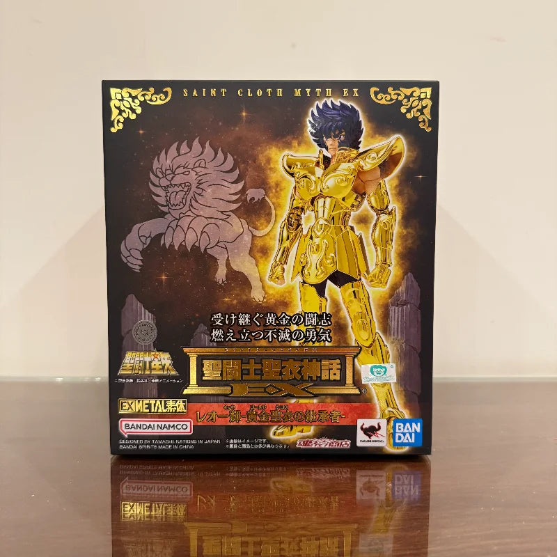 Bandai Original  Saint Seiya Myth Cloth EX Ikki of Leo Gold Saint Anime Action Figure Model Toys Gifts for Boys Desk Decoration