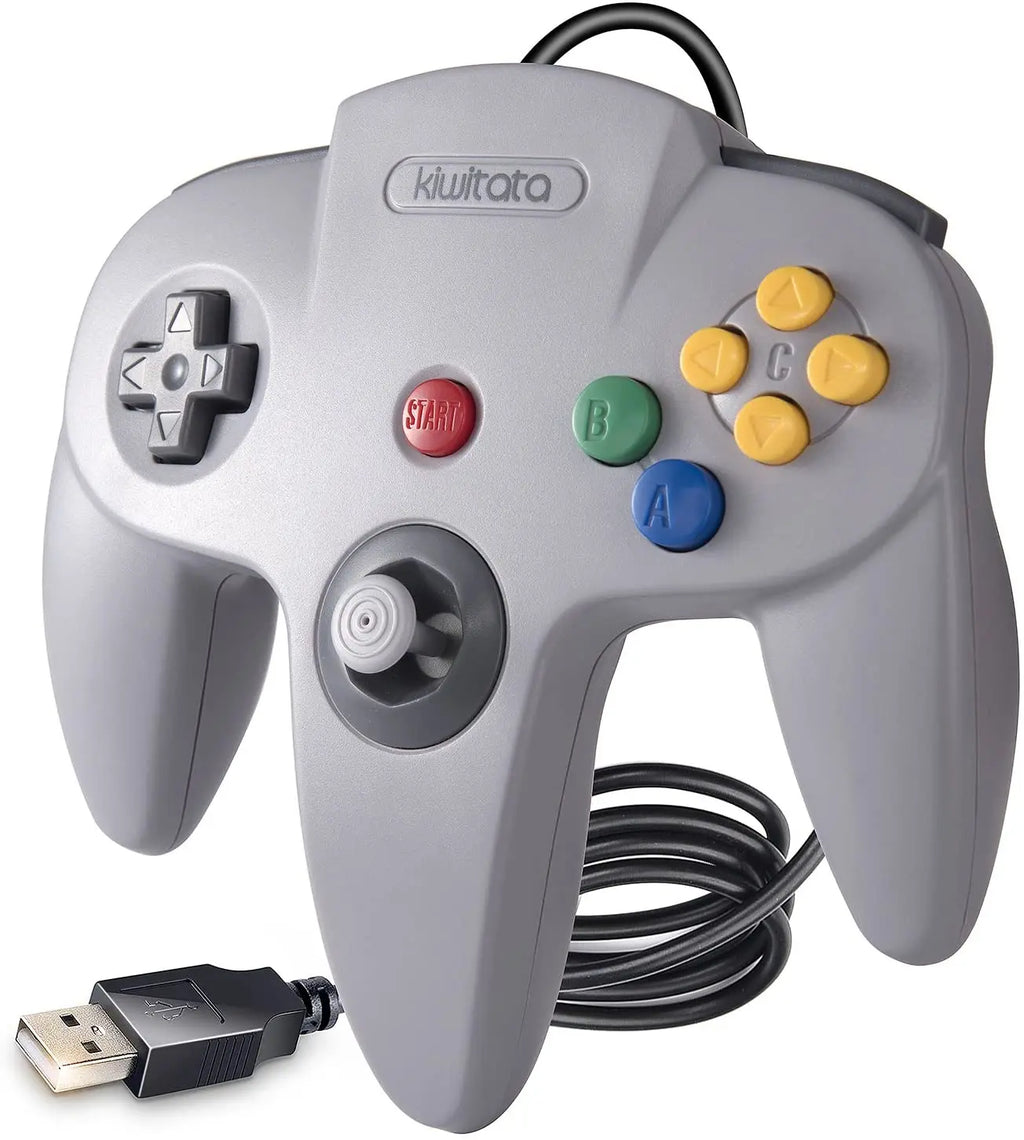[USB Version] USB Controller for Classic N64 Games,Wired Gamepad Joystick for Windows PC Mac Linux Raspberry Pi 4 3