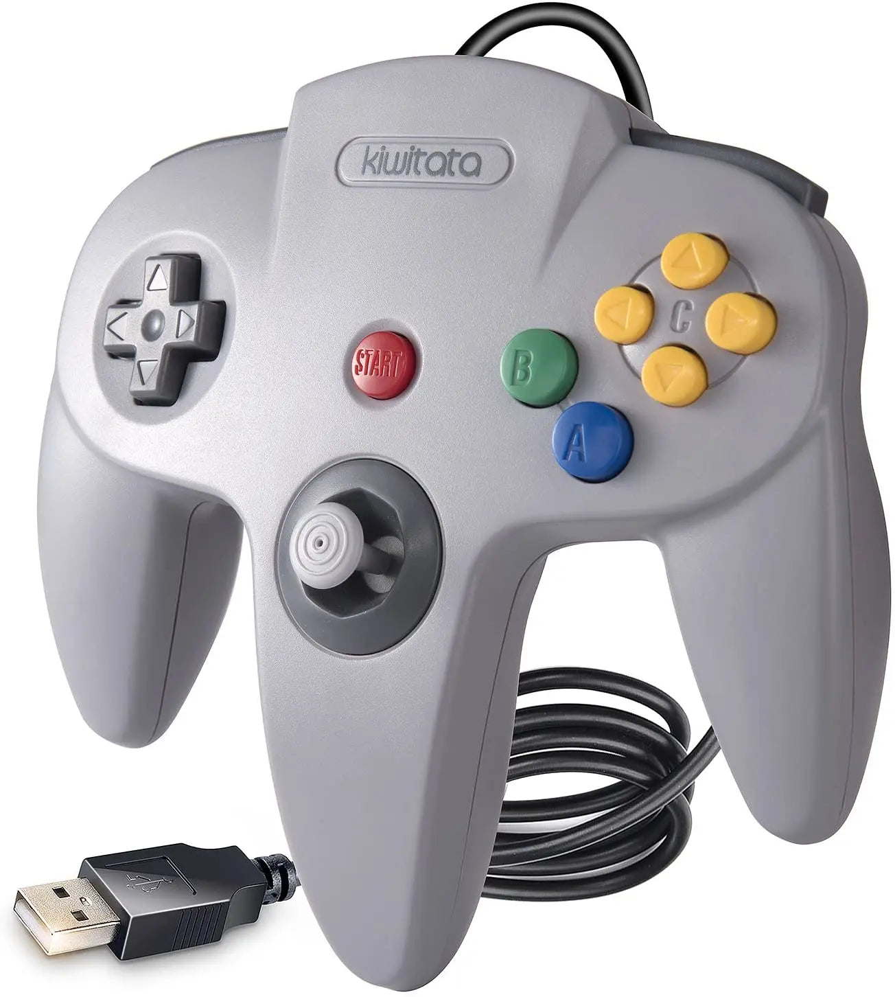[USB Version] USB Controller for Classic N64 Games,Wired Gamepad Joystick for Windows PC Mac Linux Raspberry Pi 4 3