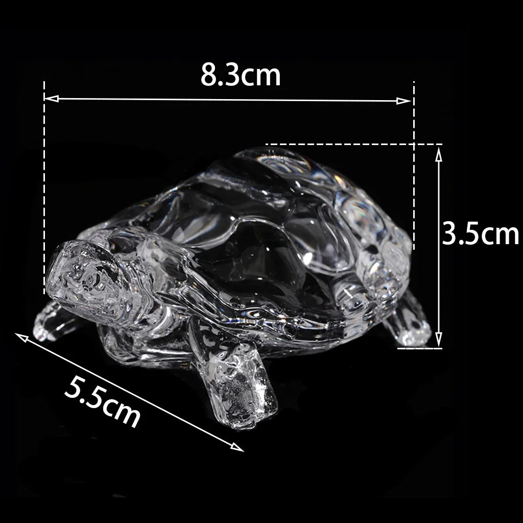 Crystal Turtle Figurine Miniature Tortoise Statue Chinese Lucky Feng Shui Ornament for Home Office Desk Decoration Accessories