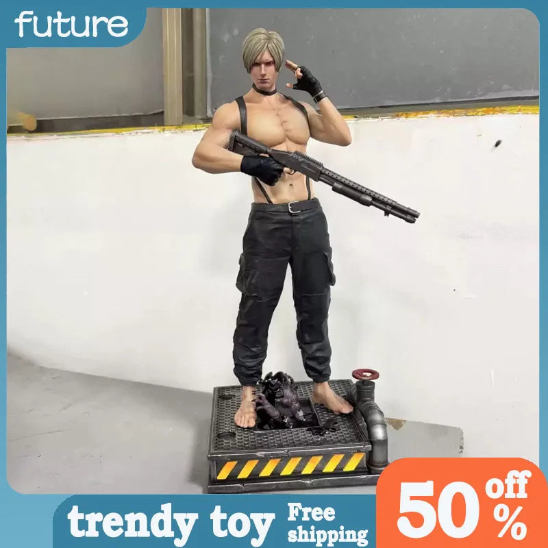 In Stock 32cm Leon Scott Kennedy Anime Figure Resident Evil Game Gk Statue Figurine Model Doll Collection Decora Desk Gift Toys