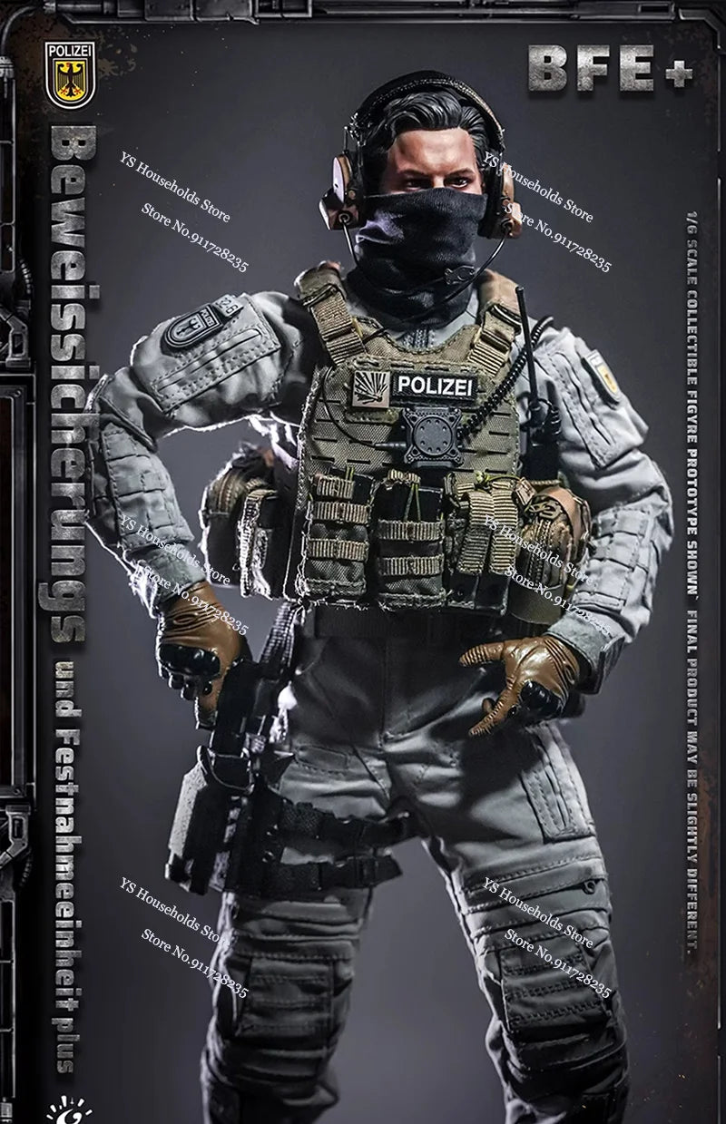 KT8008 1/6 BFE+ Counter Terrorism PolIze Force Cloth Man Action Figure Mini Static Rifle Model Ornament 12" Full Set Soldier